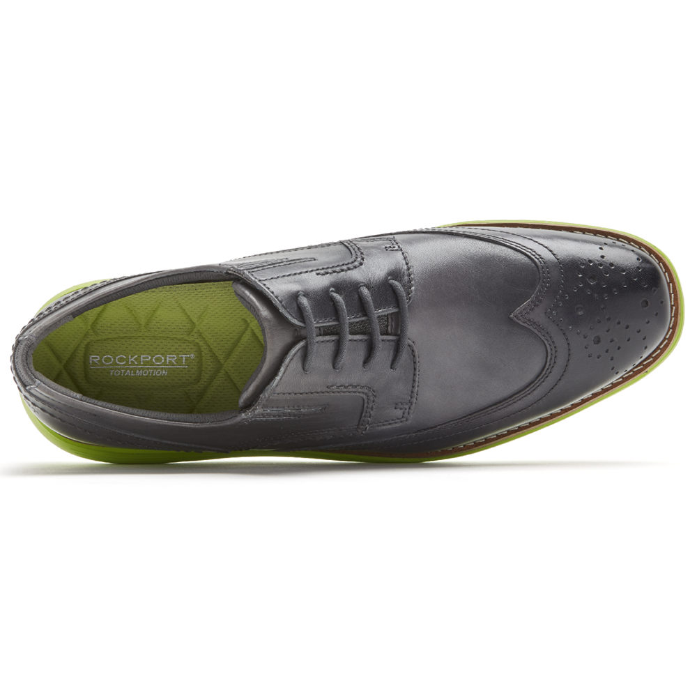 Zapatos De Vestir Rockport Hombre Mexico - Total Motion Sport Wingtip Grises - IRSED9764